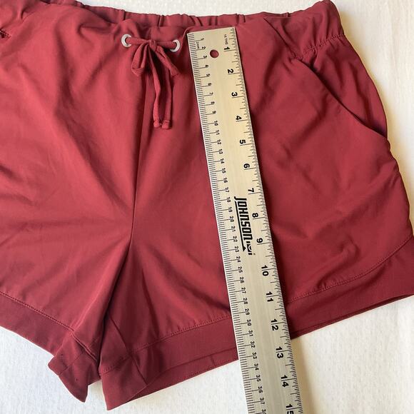 Avia Women Activewear Shorts M (8-10) Red 4" Inseam Stretch - Picture 5 of 10